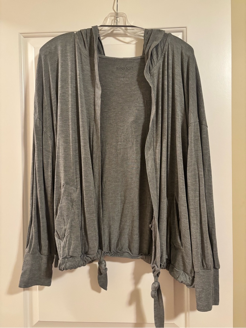 Torrid Super Soft Knit Hooded Cardigan in Heather Gray